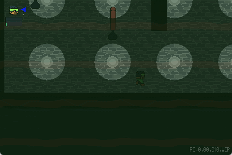 OCD orientation mechanic prototype showing the player stuck facing a safe direction